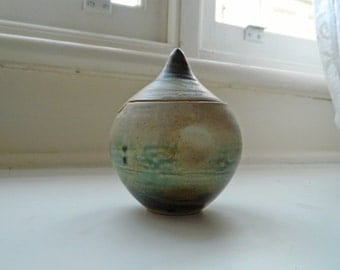 Organic Unusual Handmade Ceramic Sugar Bowl or Condiment Jar