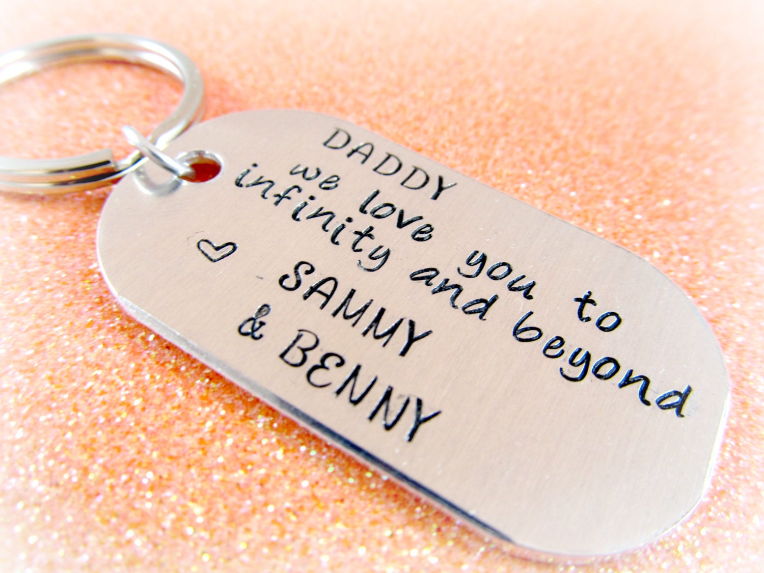 Custom Daddy Keychain Father's Gift Hand Stamped for Dad