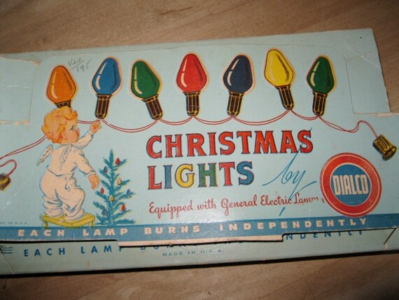 1940s 50s Christmas tree lights. One string by BroughtBackToYou