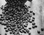 Kitchen Art Photography Black and White Coffee Beans Cup Fine Art Kitchen Decor "Coffee" Kitchen Art Photography Black and White Coffee Beans Cup Fine Art Kitchen Decor "Coffee"