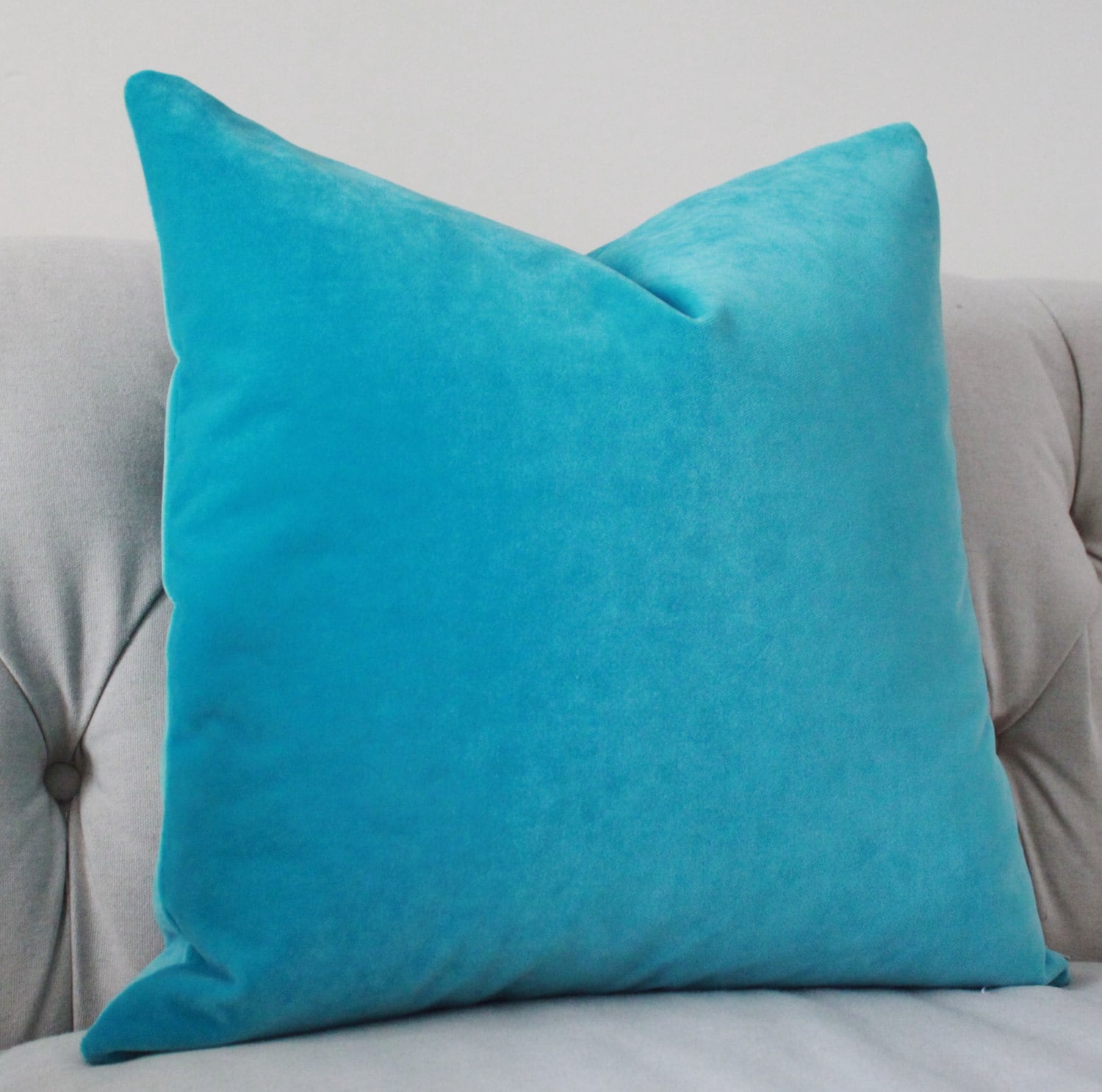 Turquoise Pillow Turquoise Velvet Pillow Cover Solid