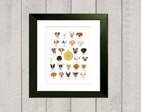 Dog Alphabet Nursery Art Print