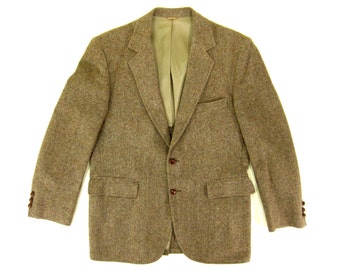 SALE Vintage Brown Tweed Sport Coat - Jacket, Blazer, Herringbone, Ivy ...