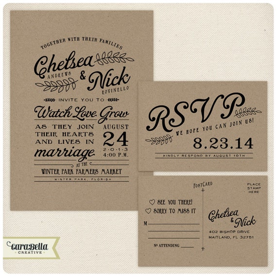 Wedding Invitations With Rsvp Postcard 3