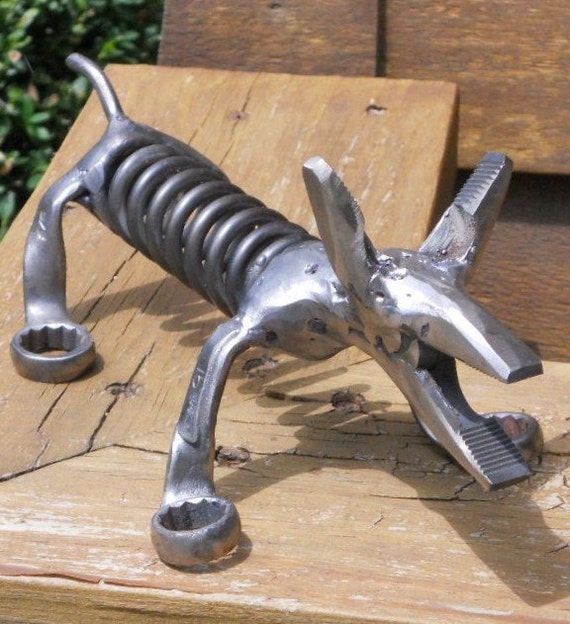 Plier Dog Metal Sculpture Yard Art Garden Art Found Objects