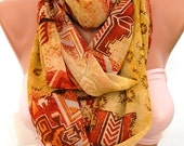 Circle Scarf  Infinity Scarf  Tube scarf... It made with good quality CHIFFON fabric Aztec patterned