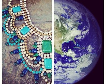 OOAK Vintage Rhinestone Statement Necklace - Dannijo