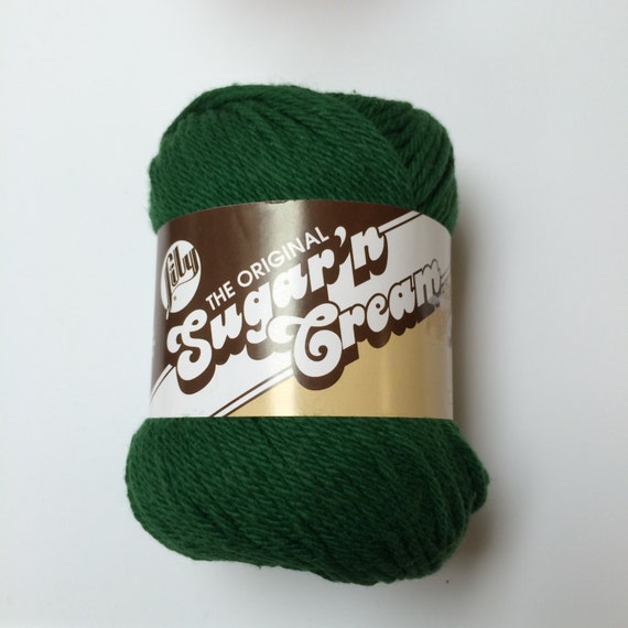 Dark PINE GREEN 100 Cotton yarn by Lily Sugar n Cream 1