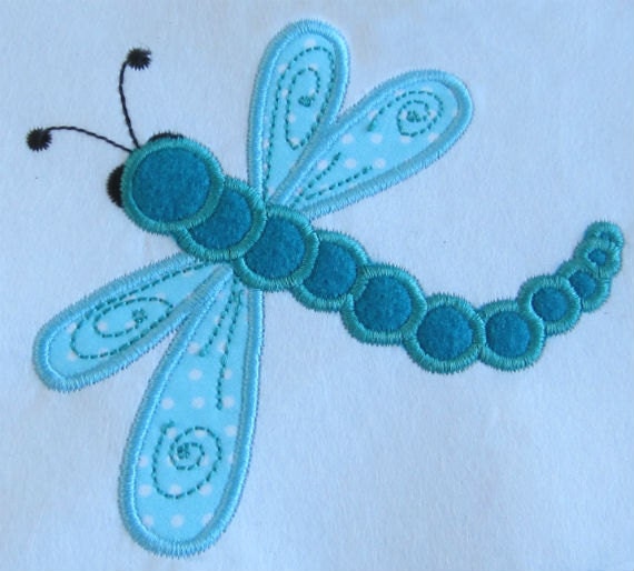 Dragonfly applique machine embroidery