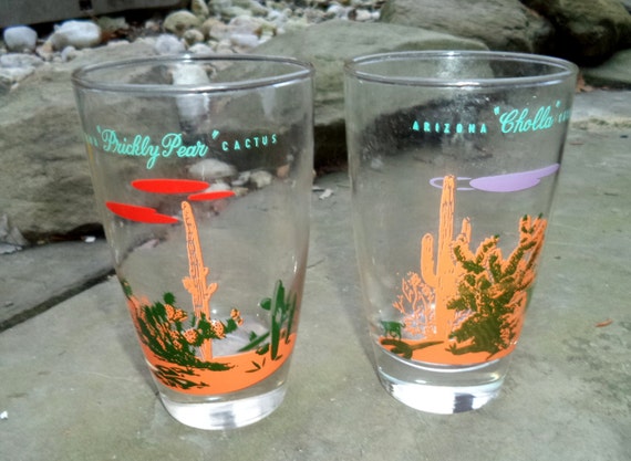 blakely gas station drinking glasses cactus designs