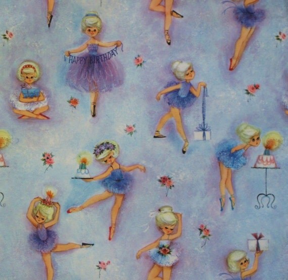 Vintage Hallmark Juvenile BIRTHDAY Gift Wrap Wrapping Paper