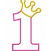 Instant Download Number 1 with Crown Applique Machine