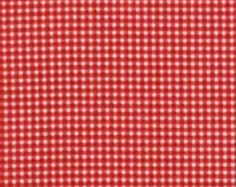 Red Gingham print TINY 1/16" Mini Mikes Michael Miller Fabric. Sold by the fat quarter...