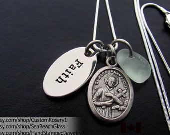 St Gerard. Saint Gerard Necklace. Catholic Jewelry. Fertility. Childbirth. Patron Saint. Charm. Baby. Baptism Gift. STERLING Silver Chain.