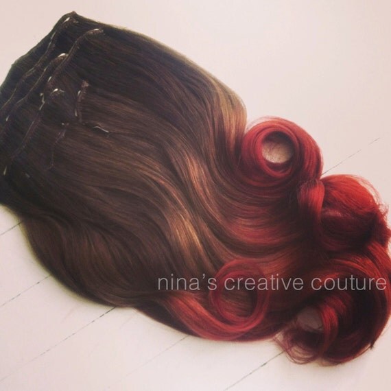 Items similar to Ombre Hair Extensions, Medium Brown Ombre Hair and