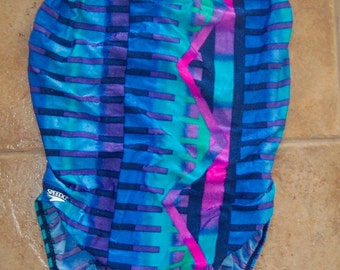 Speedo boomerang one piece abstract swimsuit womens 38 Tall lycra ...