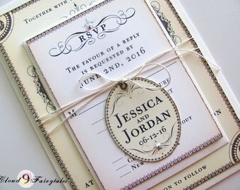 rustic Chandeliers fairytale wedding  invitations & Pendant Lights