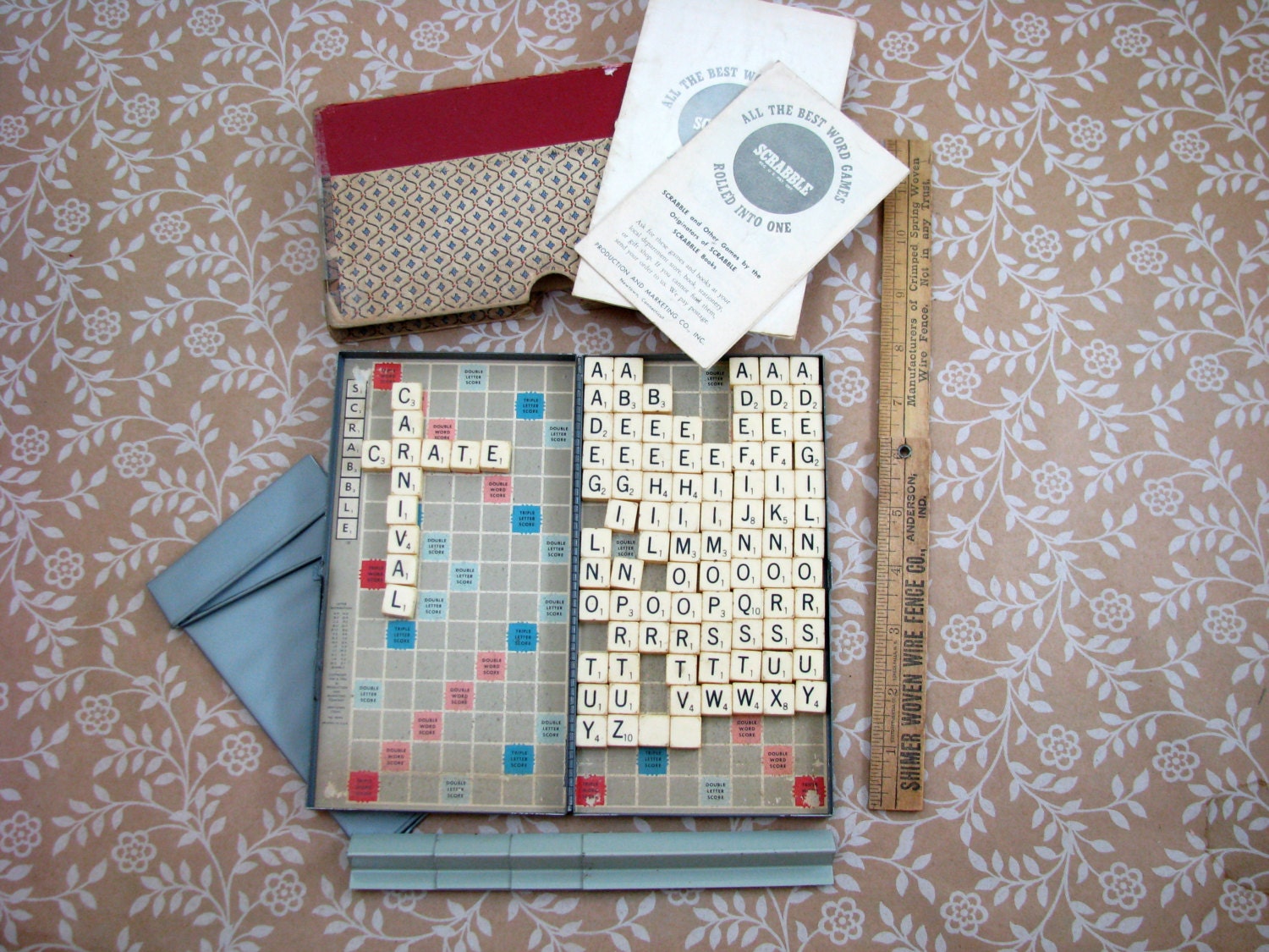Vintage Travel Scrabble Board Game