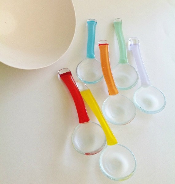 Fused Glass Spoons by lesglass on Etsy