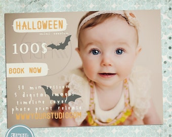 INSTANT DOWNLOAD Halloween, Thanksgiving /Autumn Mini Session Marketing Board Template for Photographers - Photography Marketing