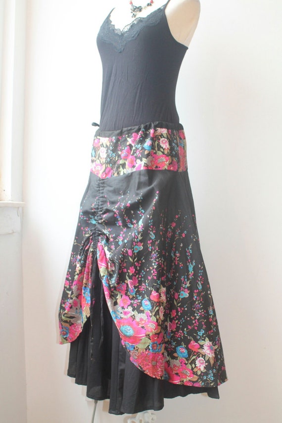 ON SALE Boho Gypsy Skirt Bohemian Skirt Floral by TequilaCloset