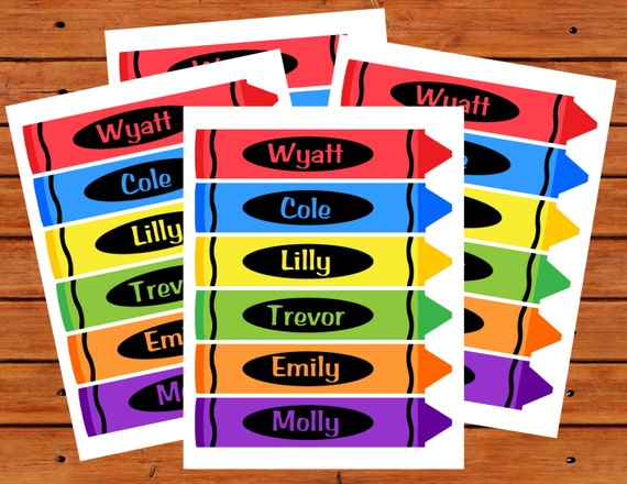 24 personalized classroom crayon labels digital printables