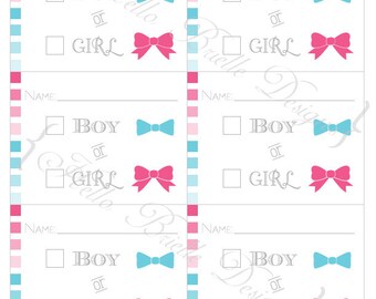 Ombre Gender Reveal Party Printable Voting Ballot - Instant Digital Download