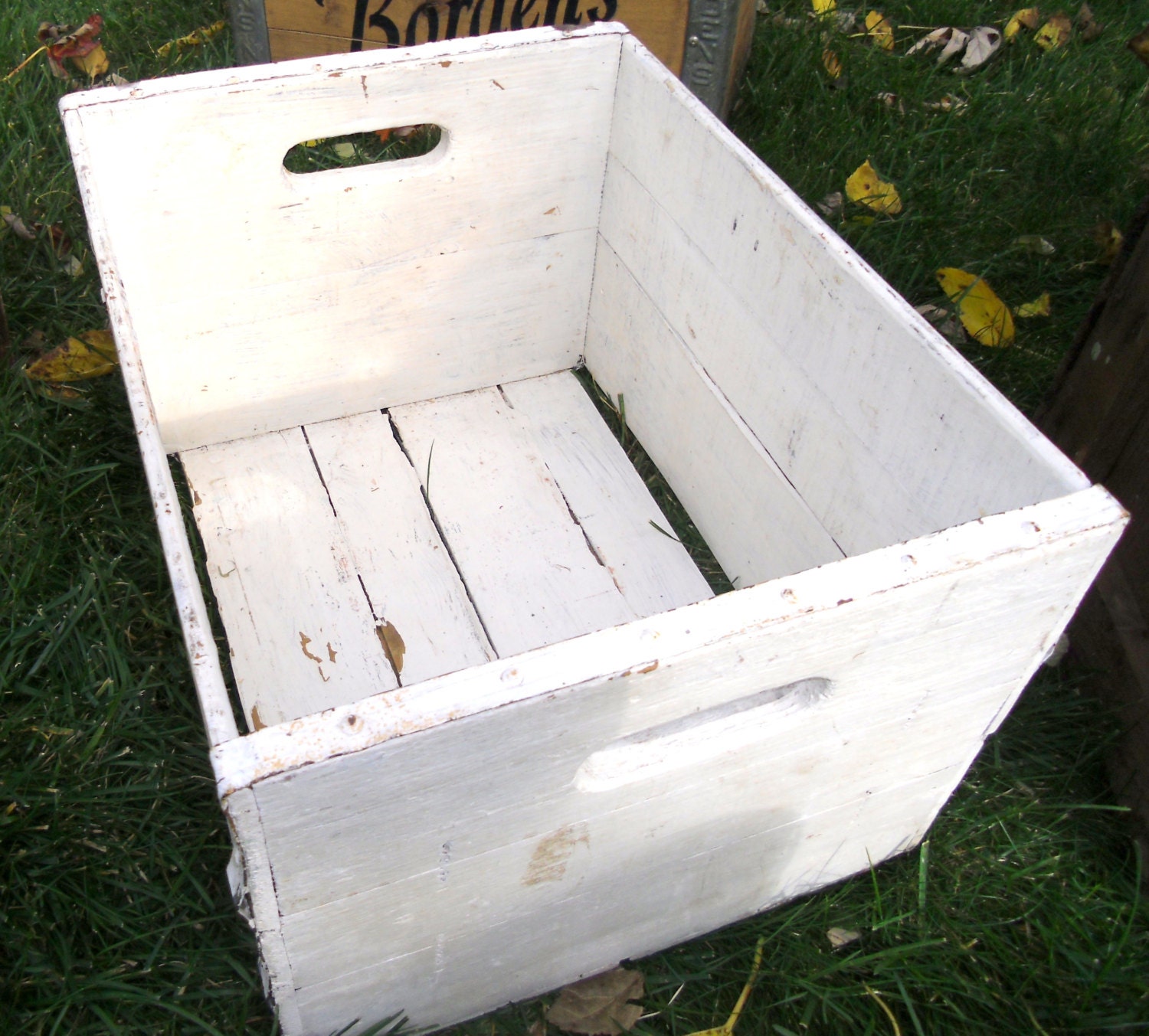 Vintage Wood Crate Painted Milk Crate Reclaimed by SaLvAGeThEoRy