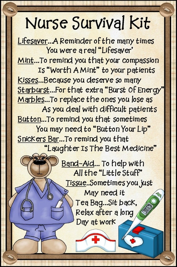 Nurse Survival Kit Free Printable