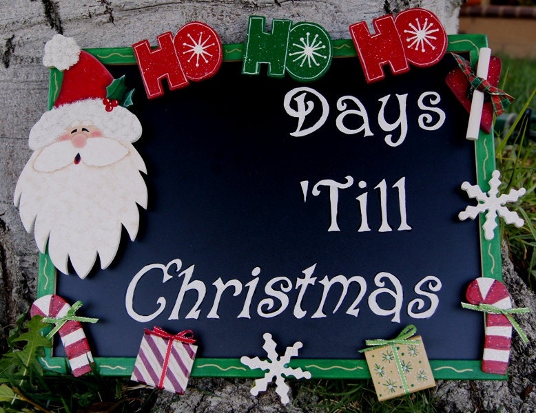 Santa Christmas Countdown Chalkboard SantaSnowflakesCandy