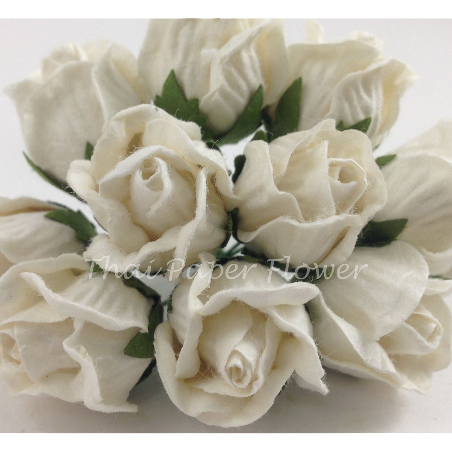 10 Big Rosebuds Paper flower scrapbook home decor craft