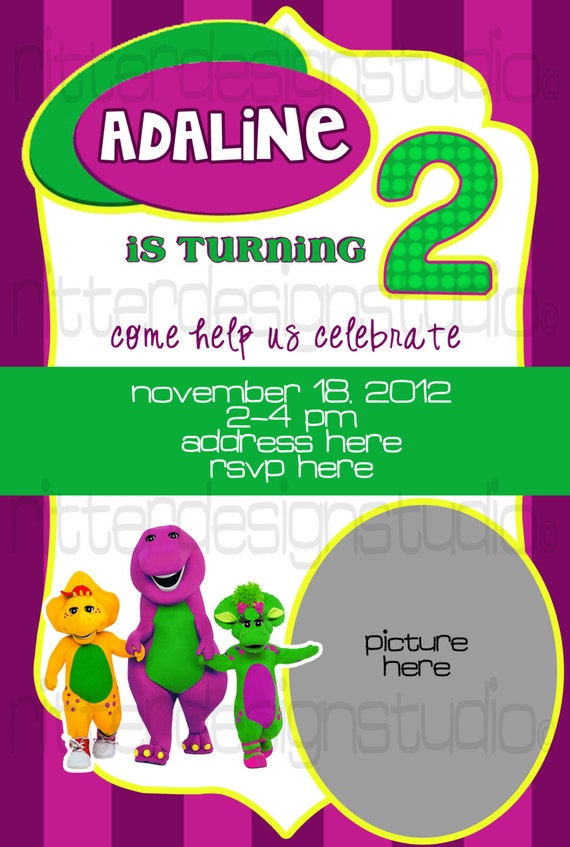 Barney Birthday Invitations Free 10