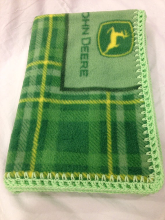 John Deere Plaid Fleece Baby Blanket