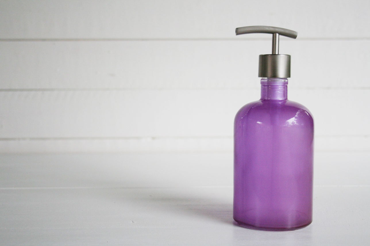 Recycled Glass Soap Dispenser Royal Purple