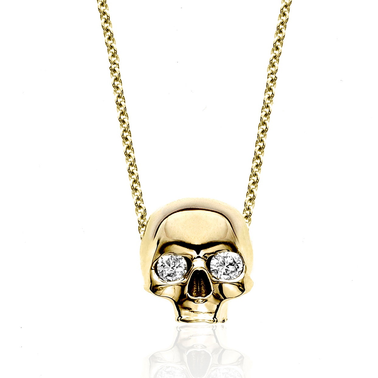 Yellow Gold & Diamond Skull Pendant