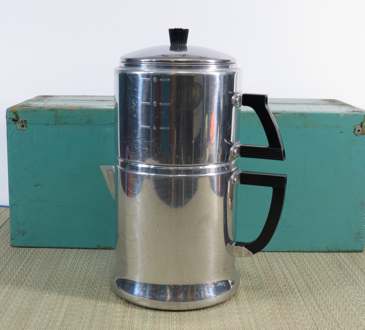 Wearever Dripolator Coffee Pot Aluminum 3048 8-cup Bakelite