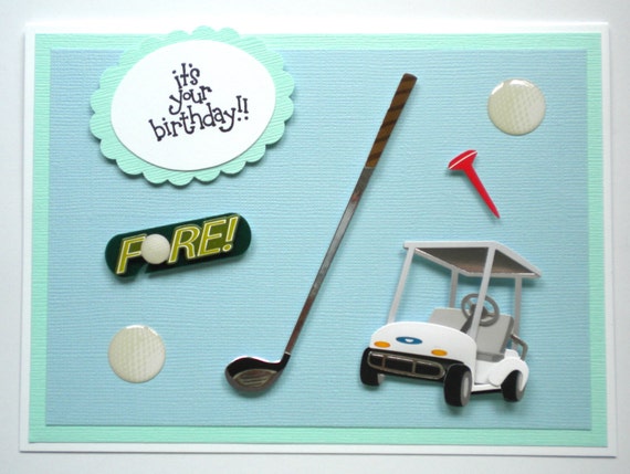Items similar to Golf Birthday Greeting Card, Golfing ...