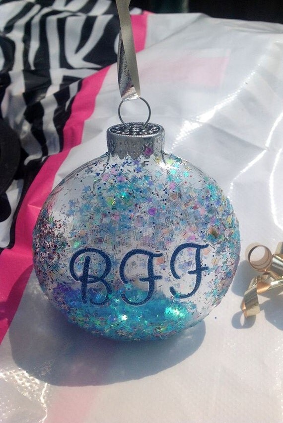bff christmas ornament glitter blue pretty bff christmas ornament glitter blue pretty