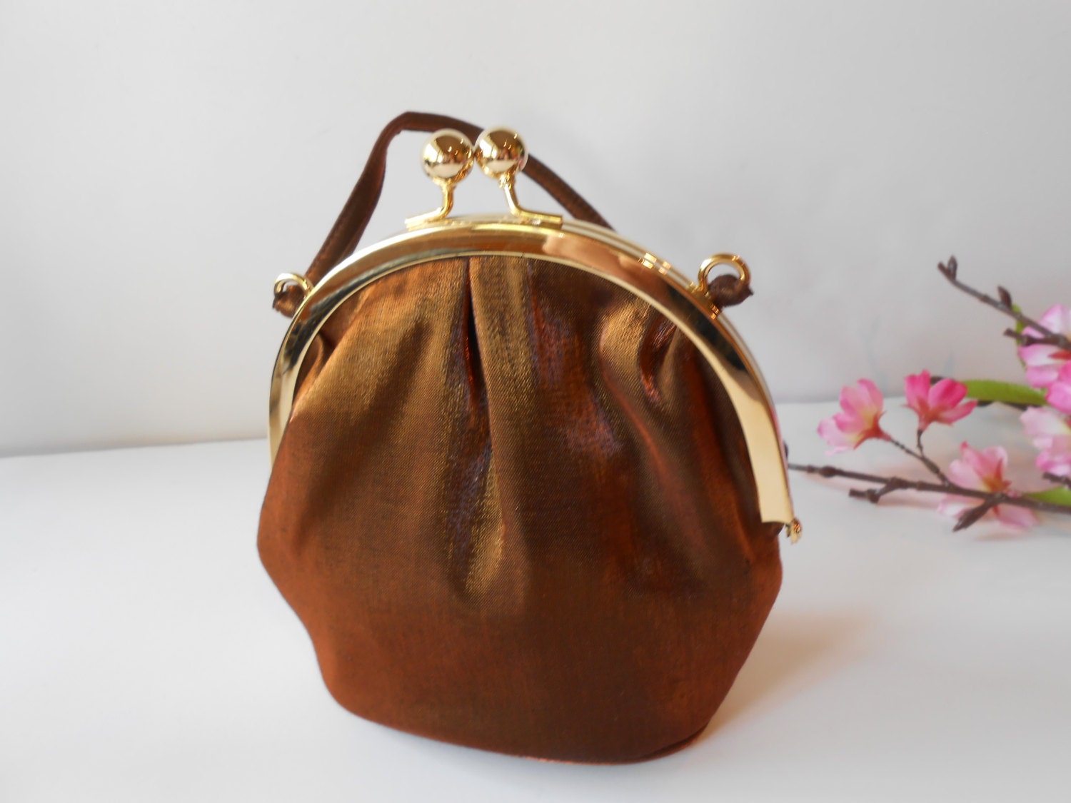 bronze evening purse