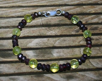 PERIDOT AND GARNET Bracelet For Men