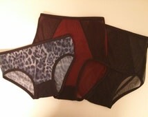 Black animal sheer mesh elastic waist panties zombies race day