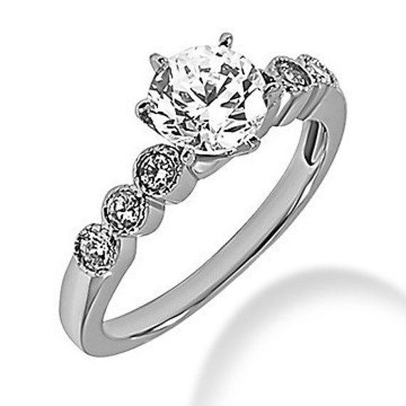 Dainty Diamond Engagement Ring Setting 14k White Yellow Rose