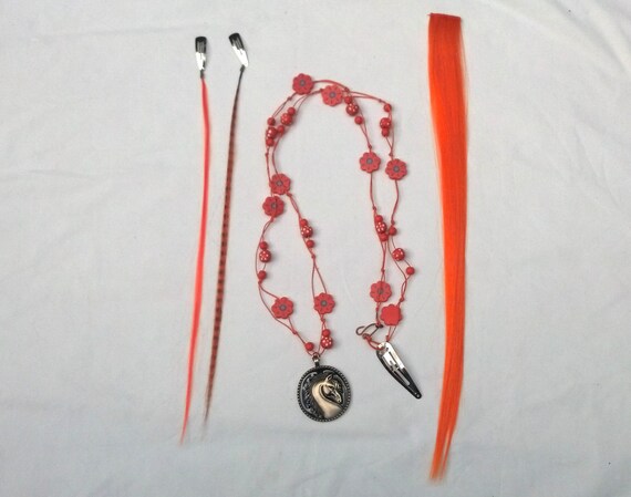 Cool Horse Color Set in Orange  Necklace Mane by MyBuddyBling