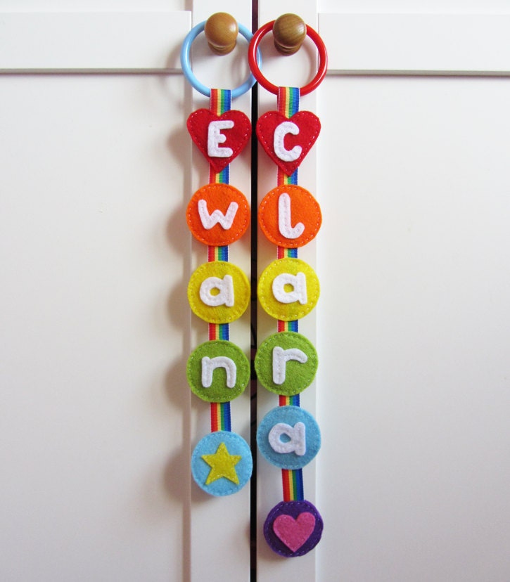 Personalised rainbow baby wall hanging by MadeByEdenGrace on Etsy