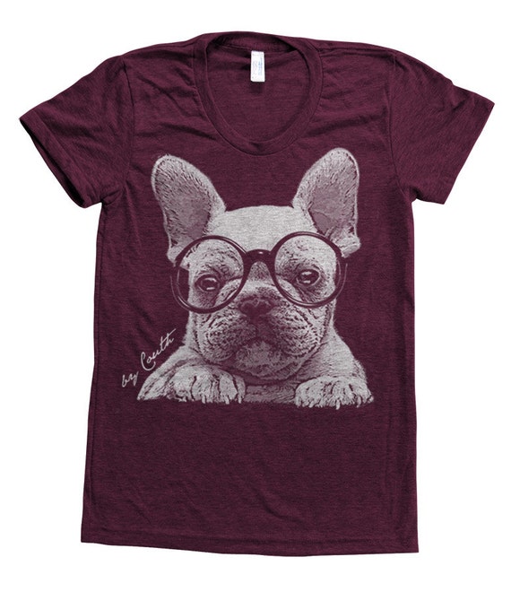 FRENCH BULLDOG Shirt Women Custom Hand Screen by Couthclothing