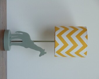 Small Yellow/White Chevron Drum Lamp Shade - Nursery or Kid's Lamp Shade