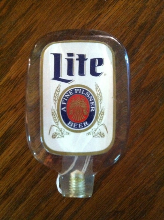 Vintage Miller Lite Acrylic Beer Tap Handle