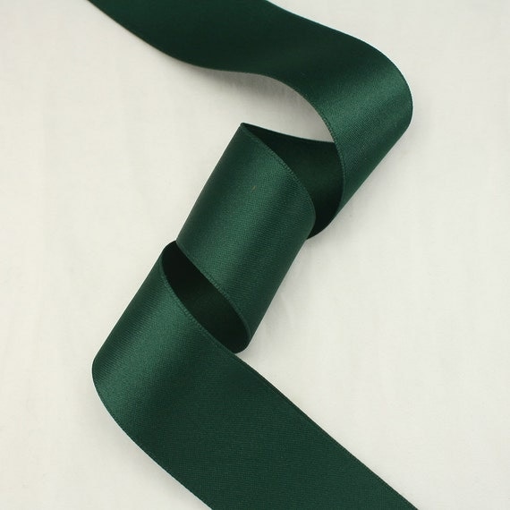 5-yards-of-dark-green-double-faced-satin-ribbon-matt-ribbon