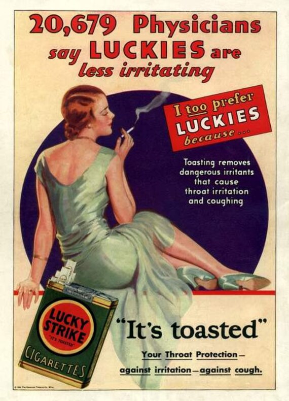 Art Print Lucky Strike Cigarettes Advert Print 1930 8 X 10