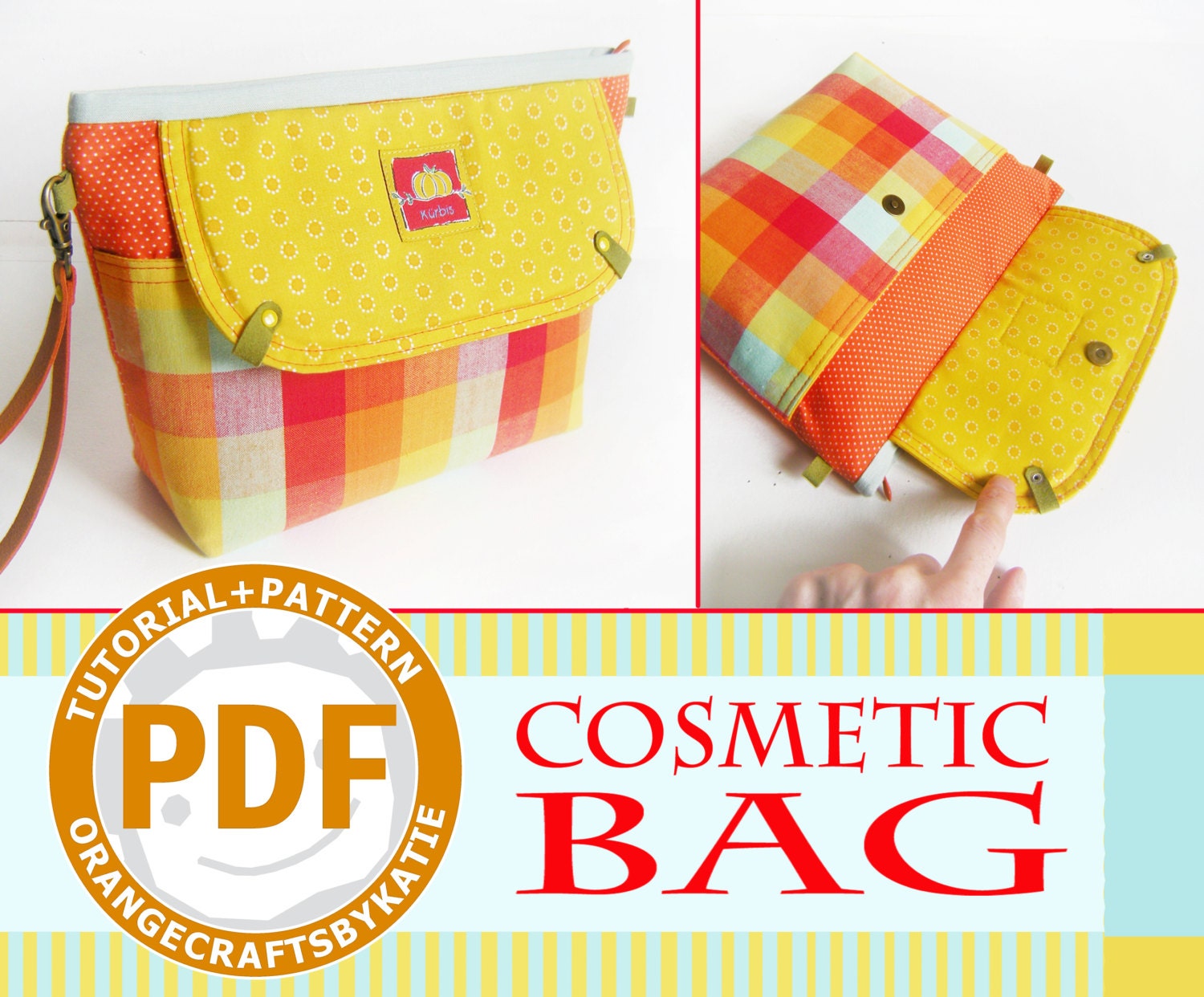 Cosmetic bag / PDF sewing tutorial and patterns / small bag